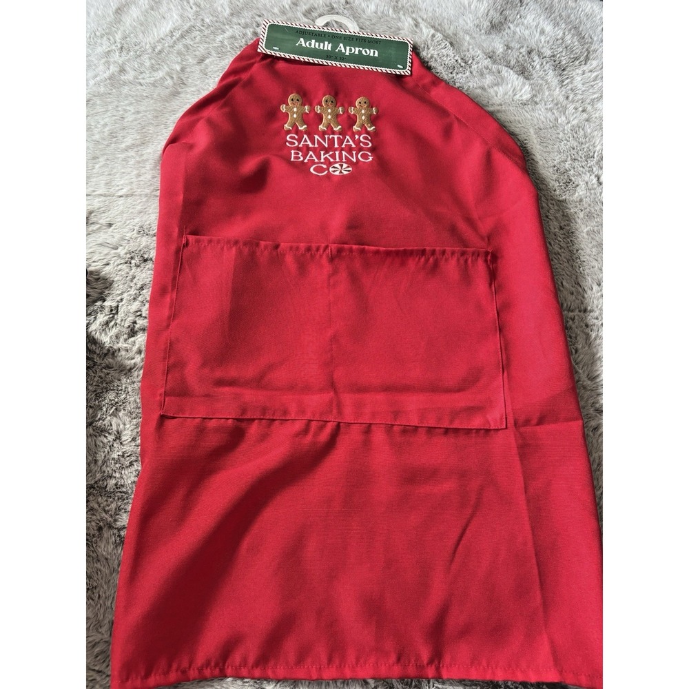 Santas Baking Co‎ Christmas Apron Embroidered One size #30x32"